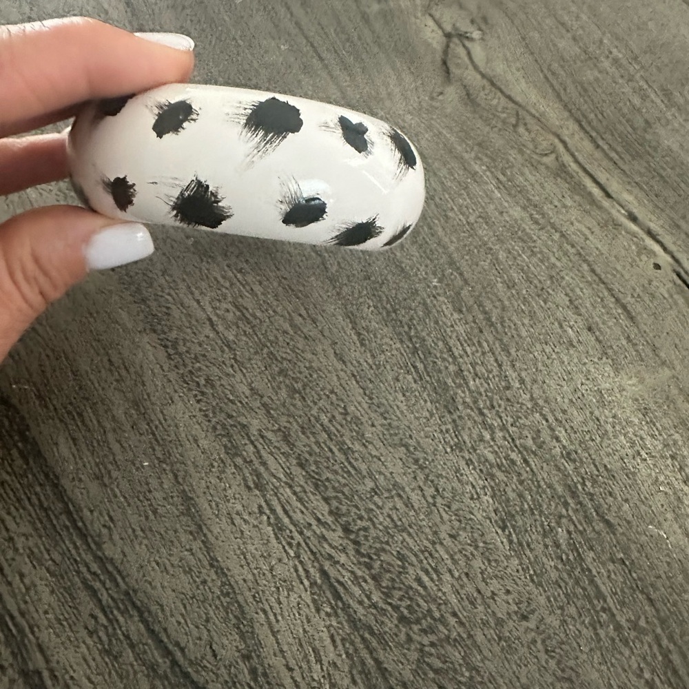 Black and White Polka Dot Bangle - Picture 5 of 5